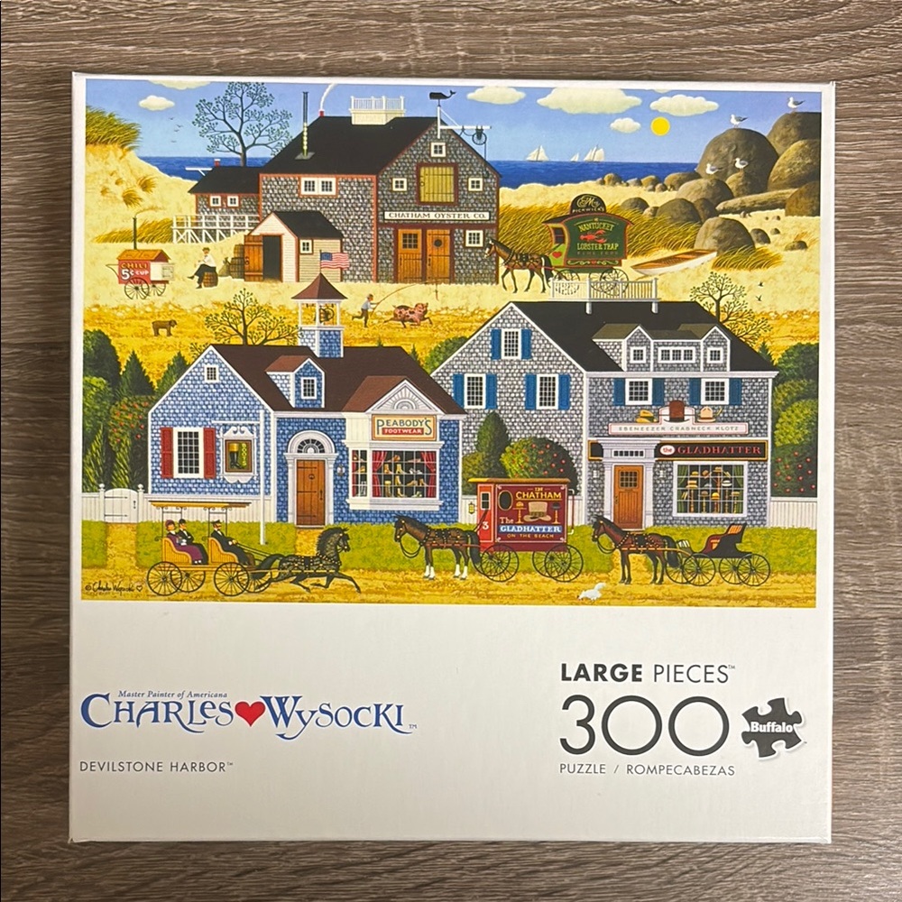 Charles Wysocki Devilstone Harbor 300-Piece Puzzle missing a piece free w/bundle